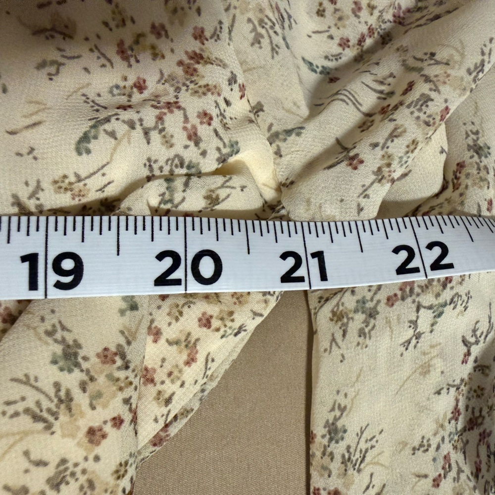 Cream Floral Print Long Sleeve‎ Mini Dress size M - Picture 4 of 16